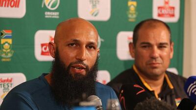 Hashim Amla speaks at a press conference during day 5 of the 2nd Test match between South Africa and England at Newlands on January 06, 2016 in Cape Town, South Africa. (Carl Fourie/Gallo Images