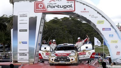 Sheikh Khalid Al Qassimi, right, alongside co-driver Chris Patterson. Photo courtesy: Citroen Total Abu Dhabi Racing