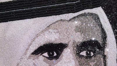 A close-up of Sheikh Mohammed bin Rashid's portrait. Courtesy Fairmont Dubai