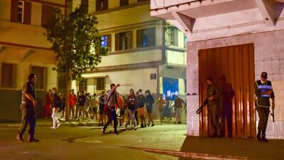 Moroccan youth clash with security forces following the ban on Ashura commemorations due to the Covid-19 pandemic, in Casablanca. AFP