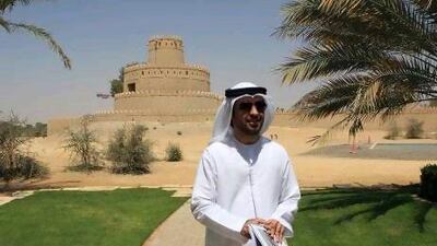 Mohammed Al Hammadi traces the trail at Al Jahili Fort.