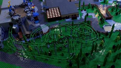 The Kingdoms model was one of the LegoLand projects exhibited at the Arabian Travel Market. Satish Kumar / The National
