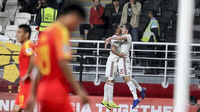 Sardar Azmoun, No 20, Iran's second goal during their Asian Cup quarter-final match against China at Mohammed bin Zayed Stadium in Abu Dhabi.