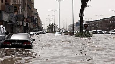 Rain caused chaos in Sharjah with cars submerged on many roads in the city.