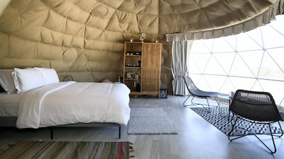 Pura Eco Retreat on Jubail Island features a number of chic domes. Khushnum Bhandari / The National
