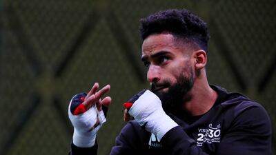 Zuhayr Al Qahtani takes part in a public workout ahead of Clash on the Dunes. Reuters