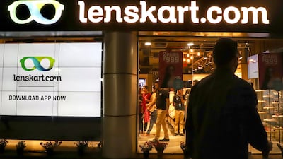 A man walks towards a Lenskart showroom in Gurugram Haryana, India. Getty Images