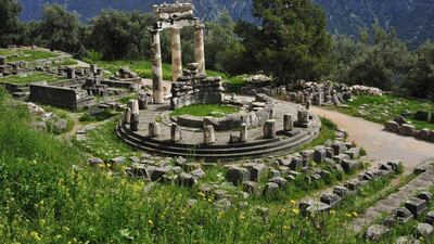 Greece's archaeological sites, such as this circular temple at the sanctuary of Delphi, have long drawn tourists from around the world. Getty Images