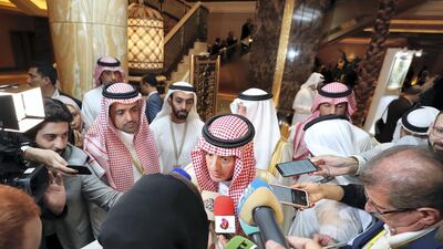 Adel Al Jubeir at Emirates Palace in Abu Dhabi. Chris Whiteoak / The National