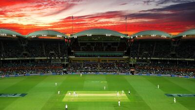 A general view at sunset during Day 4 of the Ashes Test of the Adelaide Oval. Cameron Spencer / Getty Images