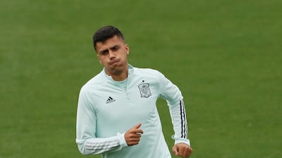 Spain's Rodri trains for the Euro 2020 match against Poland. Reuters
