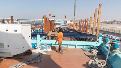 The 'Obaid' entered the Guinness World Records for being the largest wooden dhow. Antonie Robertson / The National