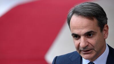 Greek Prime Minister Kyriakos Mitsotakis during an EU Summit. AFP