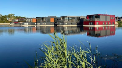 A floating community of seven water villas in Urk, the Netherlands. Photo: Waterstudio.NL