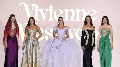 Vivienne Westwood dresses made in collaboration with Saudi organisation Art Of Heritage. Photo: Riyadh Fashion Week
