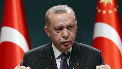 President of Turkey Recep Tayyip Erdogan makes a statement after chairing the cabinet meeting in Ankara. AFP