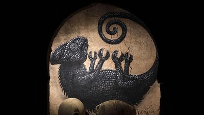 A mural by Belgian artist Roa decorates a wall. Joel Saget / AFP Photo