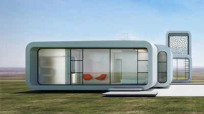 The interior furniture and detailing will be built using 3D printing technology, combining a mixture of special reinforced concrete, glass fibre reinforced gypsum and fibre reinforced plastic (FRP). Courtesy UAE Innovation Committee