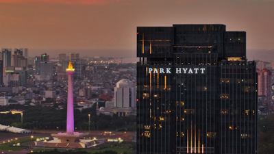 Views of the National Monument (Monas) from Park Hyatt Jakarta. Photo: Hyatt