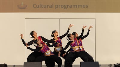 The performance told the story of Diwali, a Hindu celebration that marks the return of the Hindu god Rama to his kingdom of Ayodhya, after he defeated the demon king Ravana.