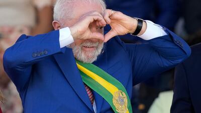 Brazilian President Luiz Inacio Lula da Silva attends a military parade in Brasilia to mark the country's Independence Day. AP