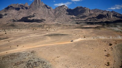 Orlando Terranova and co-driver Bernardo Grue during Stage 2. AFP