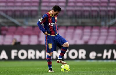 Lionel Messi scored for Barcelona but a 2-1 home defeat to Celta Vigo ended their title hopes. Getty Images