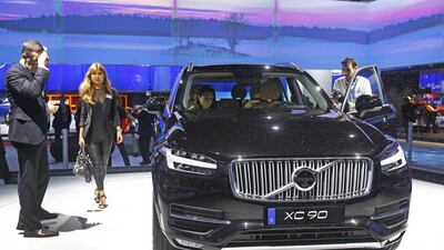 A Volvo XC 90 is presented at the Paris Motor Show. Remy de la Mauviniere / AP Photo