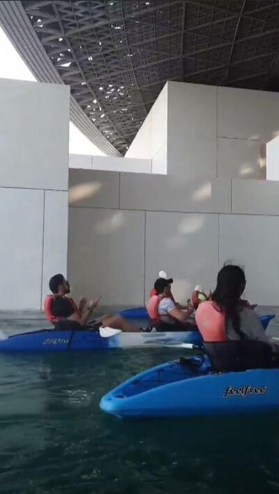 Kayakers take in Louvre Abu Dhabi's impressive roof. Seahawk.ae / Instagram