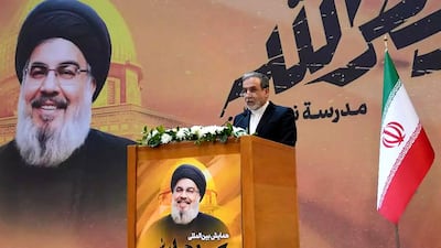 Iran's Foreign Minister Abbas Araghchi speaking during a memorial event for Hezbollah leader Hassan Nasrallah in Tehran. AFP