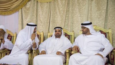 Sheikh Mohammed offers condolences to the family of Abdullah Khalifa Matar Al Nuaimi, who died in the line of duty while serving in Operation Restoring Hope in Yemen. Mohamed Al Suwaidi / Crown Prince Court - Abu Dhabi