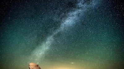 A radio telescope in New Mexico scans deep space. Getty