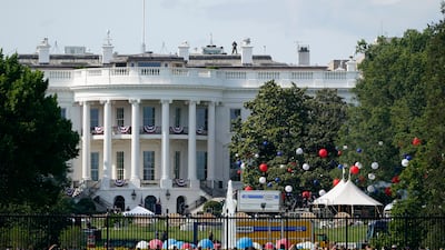 Preparations take place for an Independence Day celebration on the South Lawn of the White House in Washington, DC.