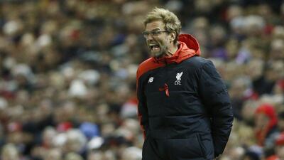 Liverpool manager Jurgen Klopp shouts instructions during his team's Premier League match against Swansea City last weekend. Carl Recine / Action Images / Reuters / November 29, 2015