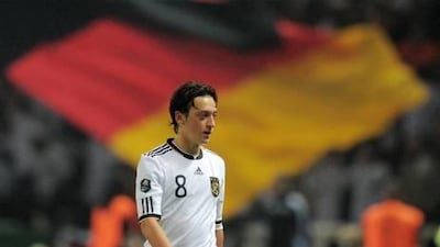 Mesut Ozil faced a crescendo of boos from the large Turkish contingent in the crowd every time he touched the ball in Germany’s 3-0 win over Turkey on Friday. Robert Michael / AFP
