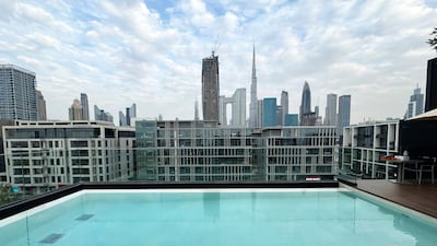 The swimming pool at Ms Attiga's building