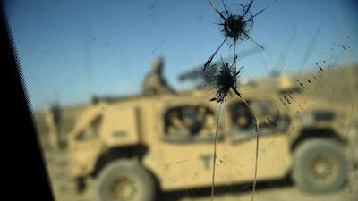This July 2018 photo shows US Army soldiers at a checkpoint in Nangarhar Province. AFP