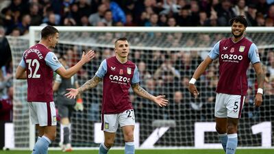 Lucas Digne celebrates after scoring. AP