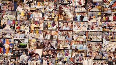 Pictures of celebrities and fans on the wall. Pawan Singh / The National
