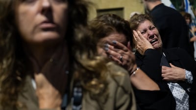 Protesters, including families of hostages, protest in Jerusalem against Prime Minister Benjamin Netanyahu, November 7, 2023. Getty