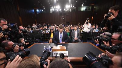 Facebook CEO Mark Zuckerberg arrives to testify before Congress in April. AFP