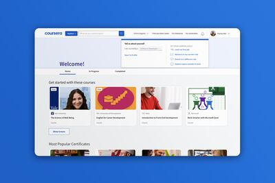 In recent years, e-learning platform Coursera has ramped up its implementation of AI. Photo: Coursera