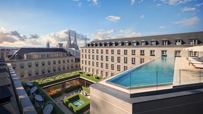 A computer-generated image of the rooftop pool at the Maybourne Saint-Germain in Paris. Photo: Maybourne