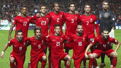 Portugal team photo taken during World Cup qualifying on November 15, 2013. Mario Cruz / EPA