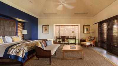 A bedroom in one of the villas at Cape Weligama in Sri Lanka. Photo courtesy Sebastian Posingis