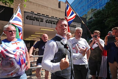 Far-right agitator Tommy Robinson was freed from prison in June. PA