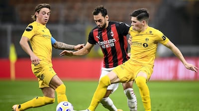 Bodo/Glimt, in yellow, took on AC Milan in the Europa League third qualifying round and narrowly came up short. Next season, the soon-to-be Norwegian champions will have the chance to compete in the Champions League. Getty Images