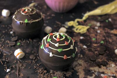 You can decorate or customise your hot chocolate bomb to your liking. Courtesy Ayesha Nemat Khan