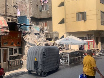 The mound of debris is all that's left of an old structure in the Darb Al Ahmar area inside Cairo's old quarter, also known as Islamic Cairo. Hamza Hendawi / The National