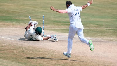 Mohammed Shami picked up five wickets in the second innings against South Africa in the Visakhapatnam Test. AFP